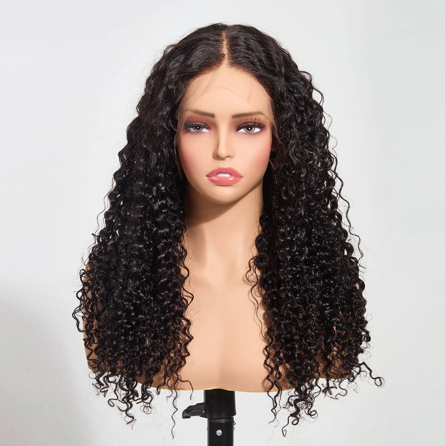 Water Wavy 13"x4" 180% Transparent Lace Frontal Wig #1B Length 28in