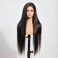 Straight 13"x4" 180% Transparent Lace Frontal Wig #1B Length 30in