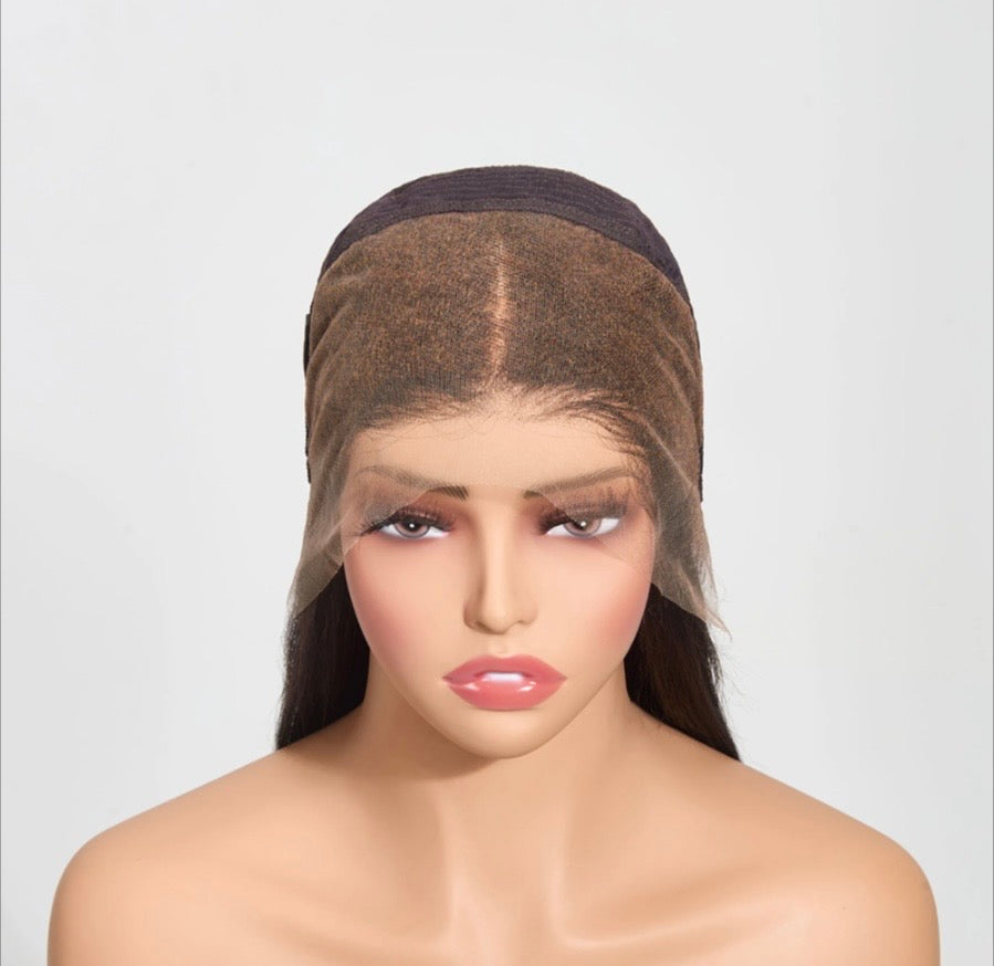 Straight 13"x4" 180% Transparent Lace Frontal Wig #1B Length 30in