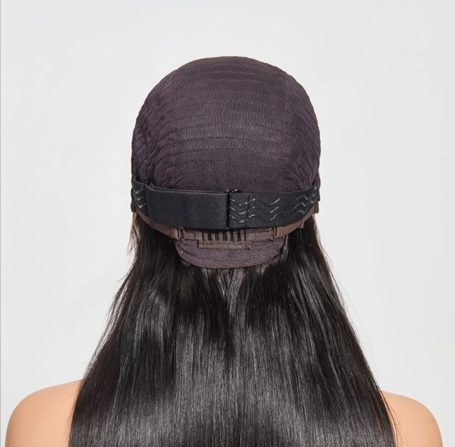 Straight 13"x4" 180% Transparent Lace Frontal Wig #1B Length 30in
