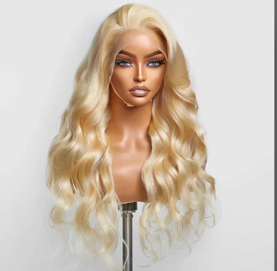 Straight  #613 Blonde 13"x4" Transparent Lace Frontal Wigs 200% Length 28in