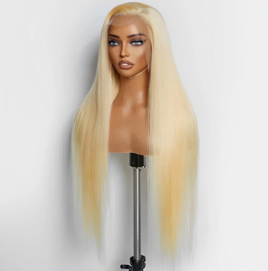 Straight  #613 Blonde 13"x4" Transparent Lace Frontal Wigs 200% Length 28in